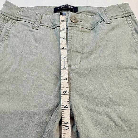 Liverpool Los Angeles Olive Green Boyfriend Cut Soft Khaki Pants Cuffed Ankle - Picture 9 of 16